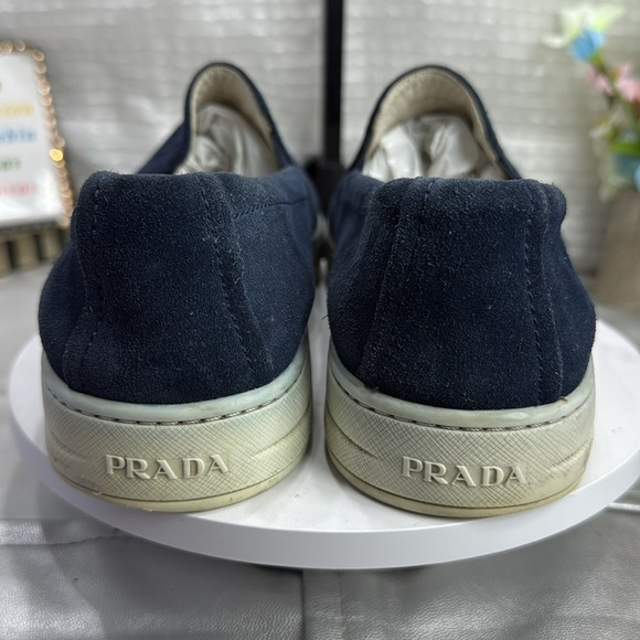 (H3) Prada Sport women's blue suede slip-on sneakers with round toe Women's 9.5 - Picture 7 of 11